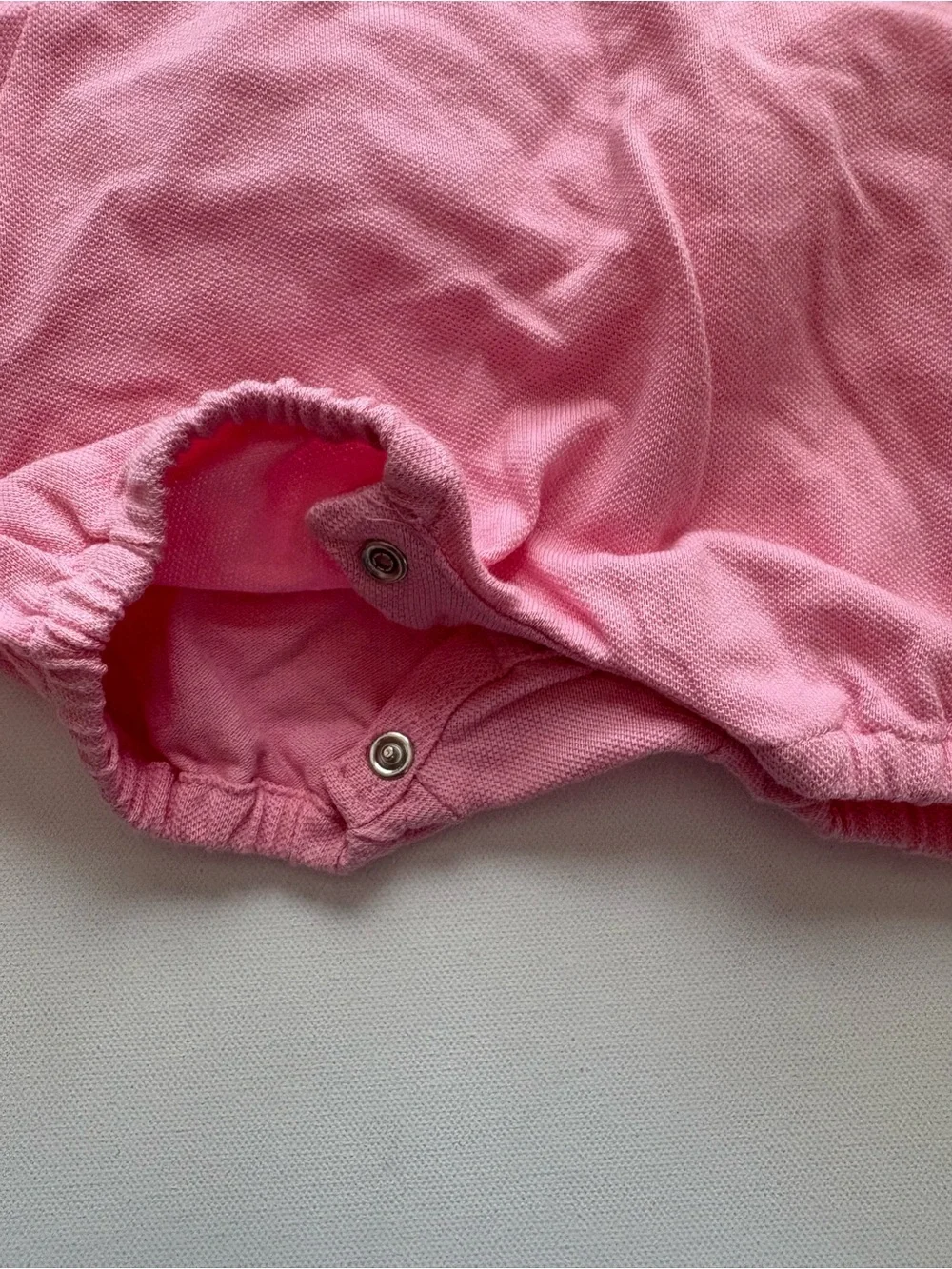 NWT Ralph Lauren Girl's Pink Polo Romper with Ruffle Details Size 6 Months